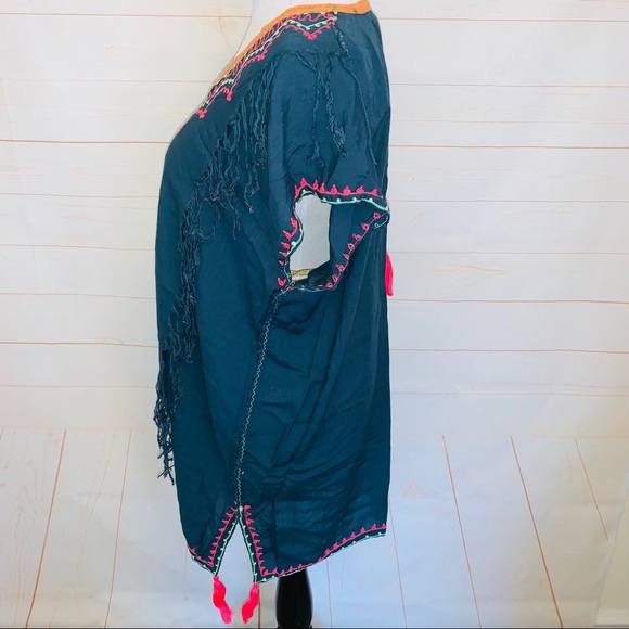 Beaches & Boho swimsuit Coverup Embroidered Tassle - Picture 6 of 8